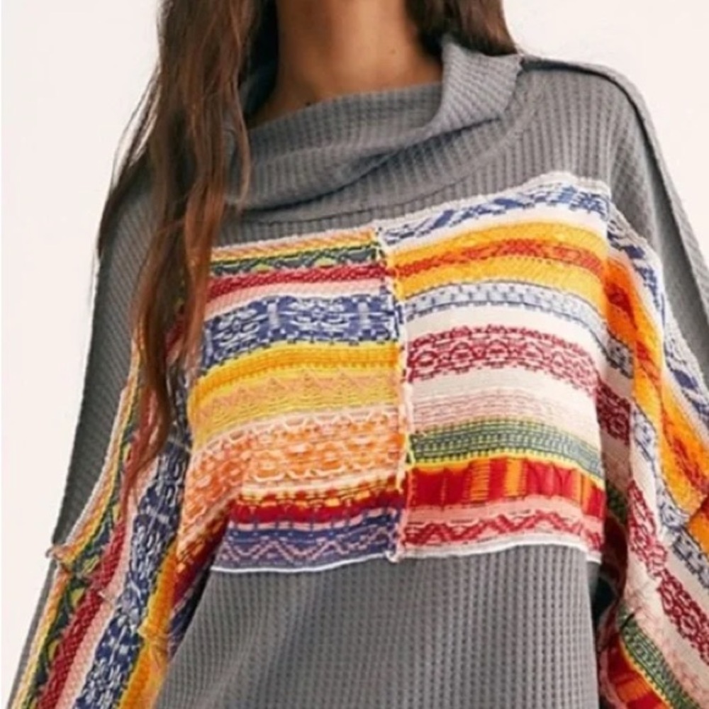 We The Free Leah Swit Dolman Sleeve Top Sweater Free People Women’s Size Medium - Picture 4 of 12